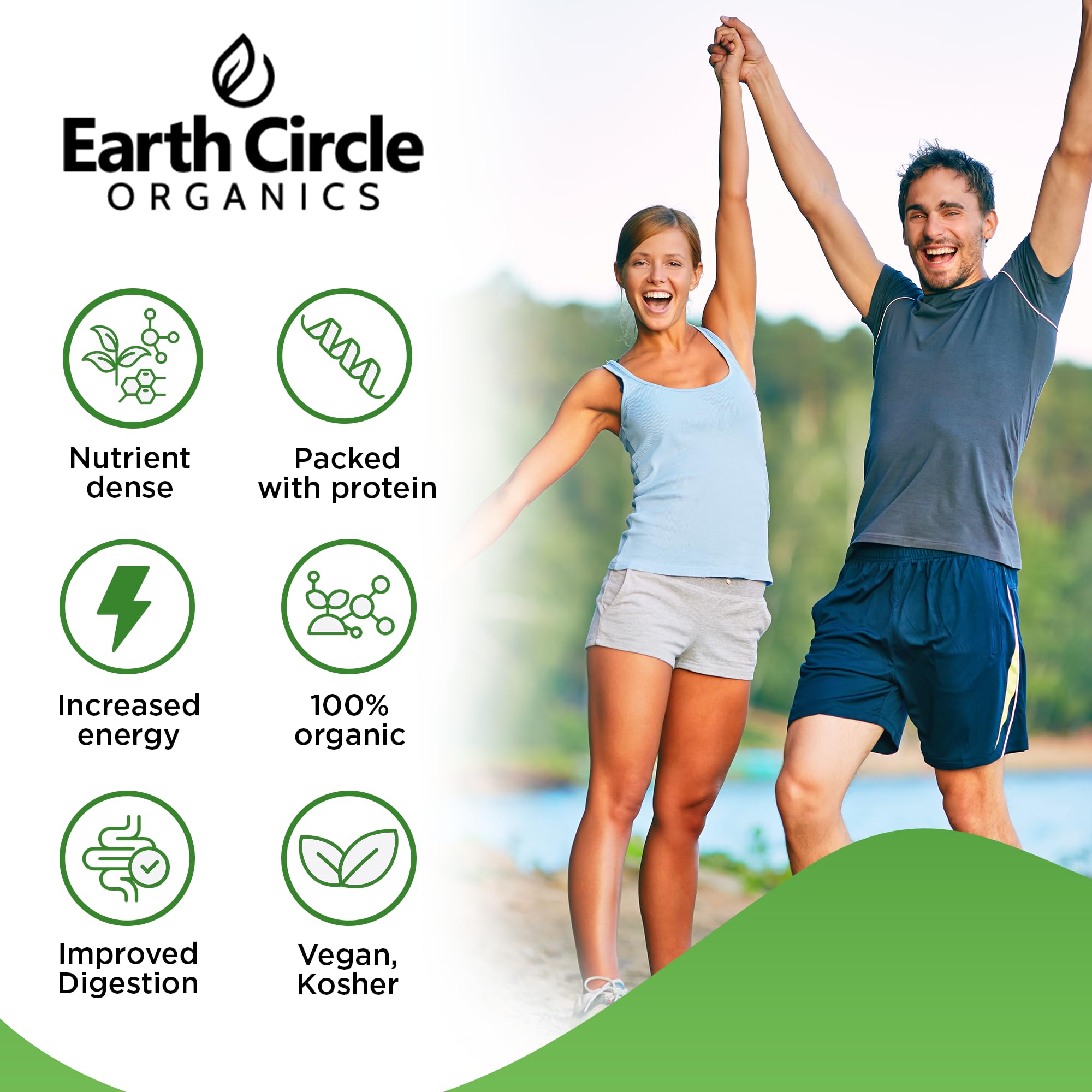 Chlorella Powder verde de Earth Circle Organics, textura fina lista para mezclar