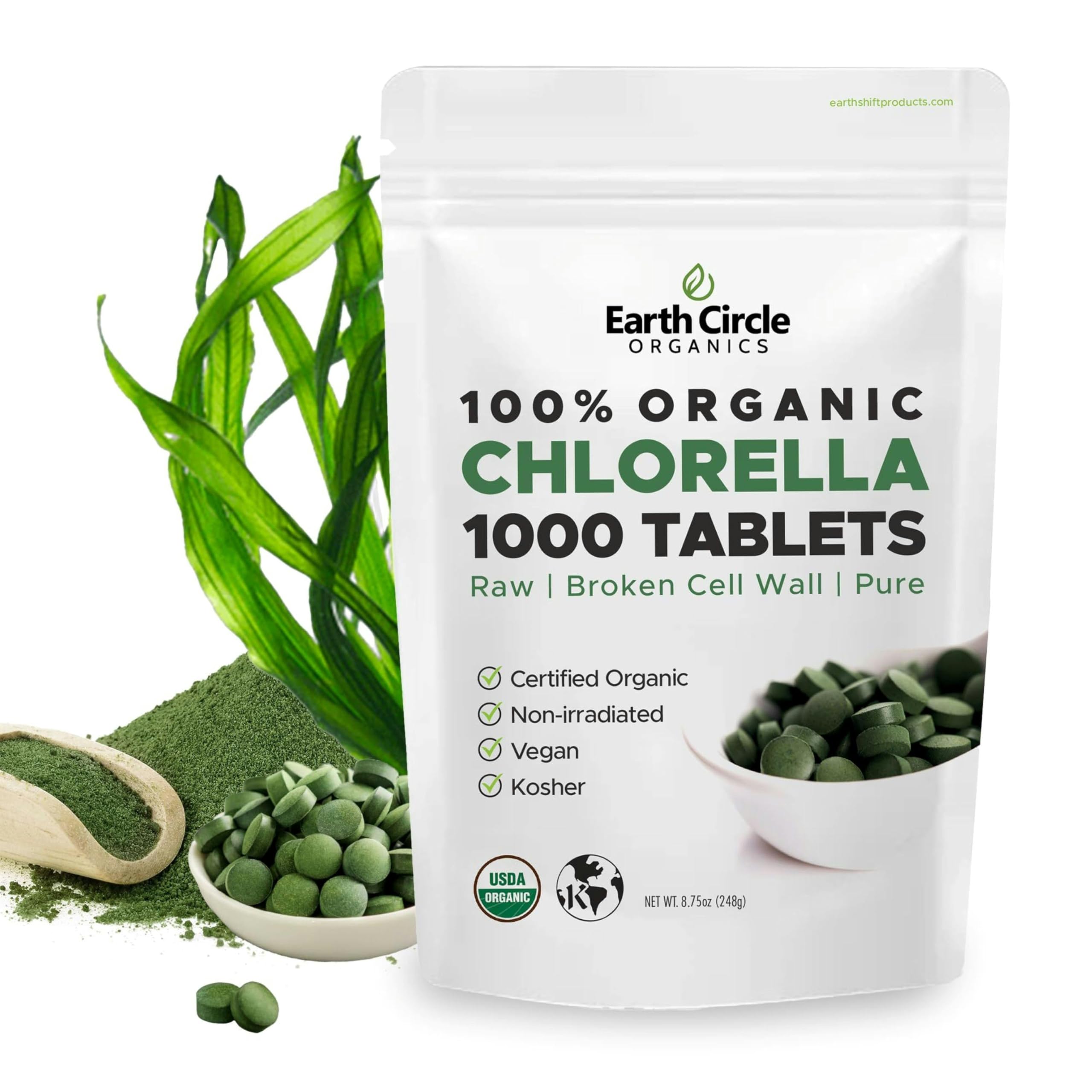 Earth Circle Organics Chlorella, control de calidad GMP para tranquilidad.