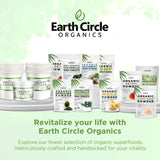 Earth Circle Organics Chlorella, uso en batidos para energía sostenida.