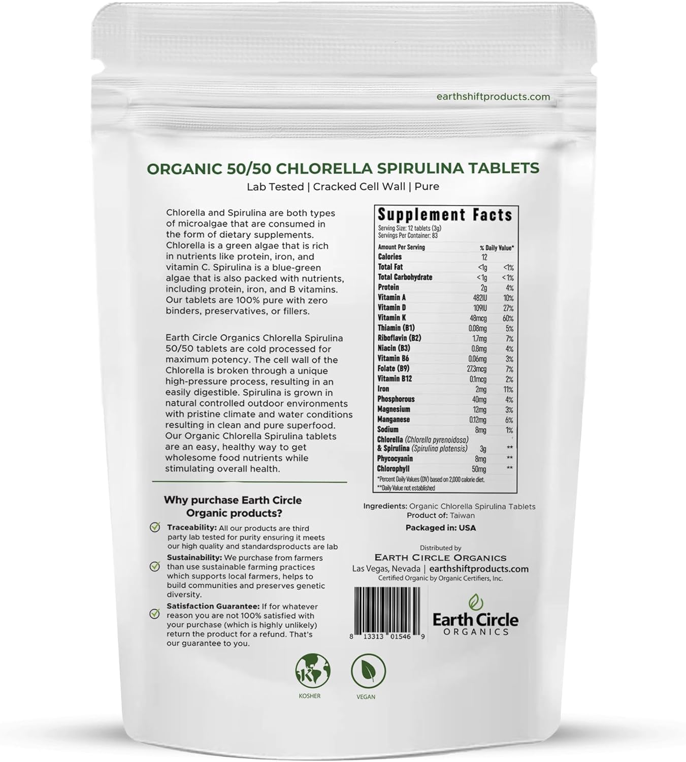 Earth Circle Organics: pared celular rota para absorción óptima.