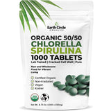 Earth Circle Organics tabletas chlorella espirulina 1000: alto contenido proteico para energía diaria