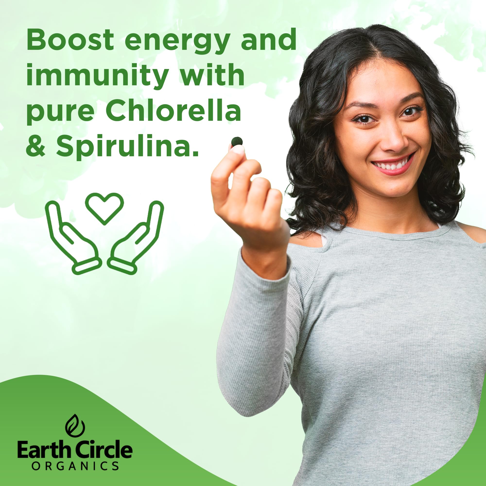 Earth Circle Organics tabletas libres de rellenos, fórmula limpia y pura.