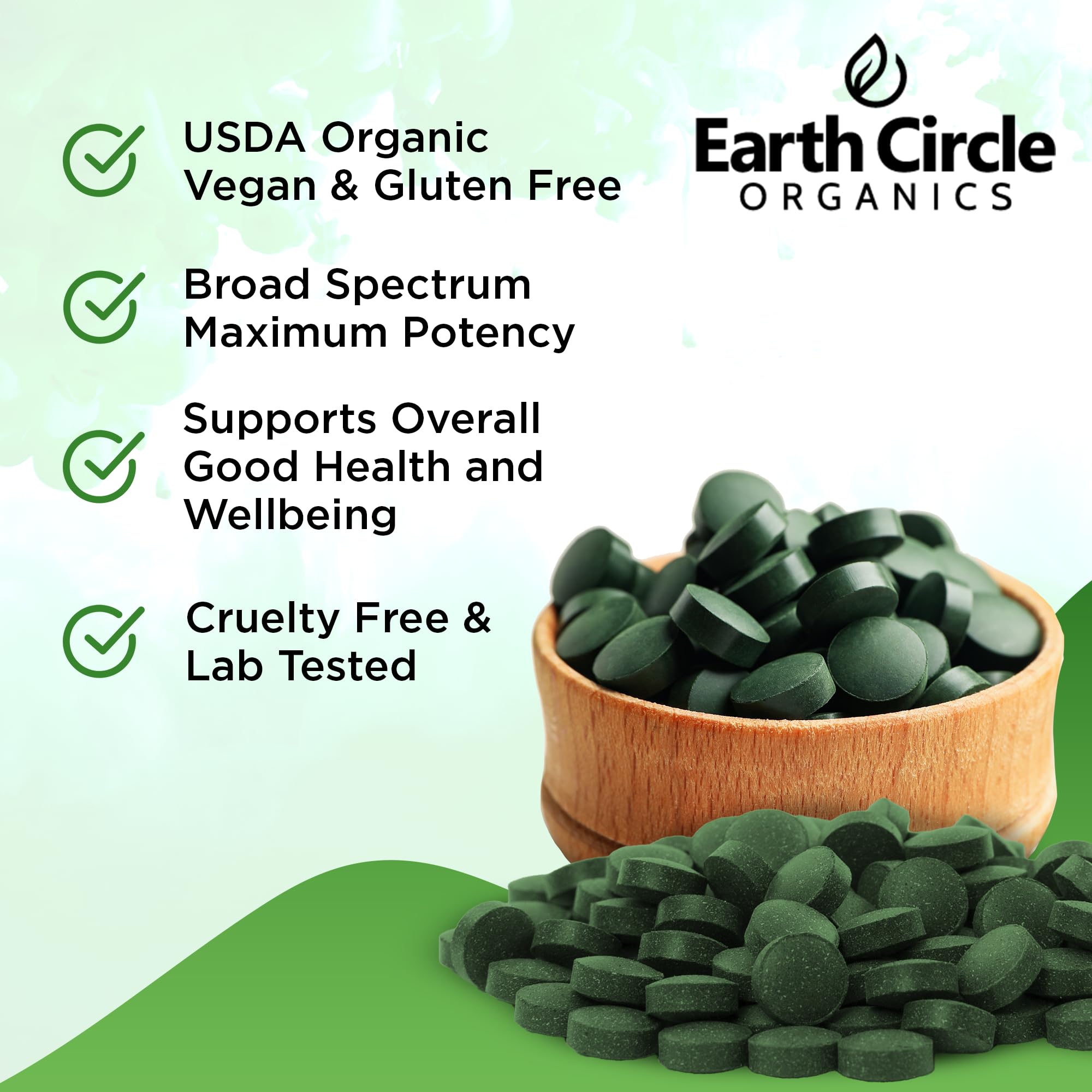 Earth Circle Organics tabletas vegano kosher sin aditivos para tu rutina