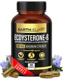 Earth Elixir Ecdysterona en botella de 180 cápsulas para uso diario
