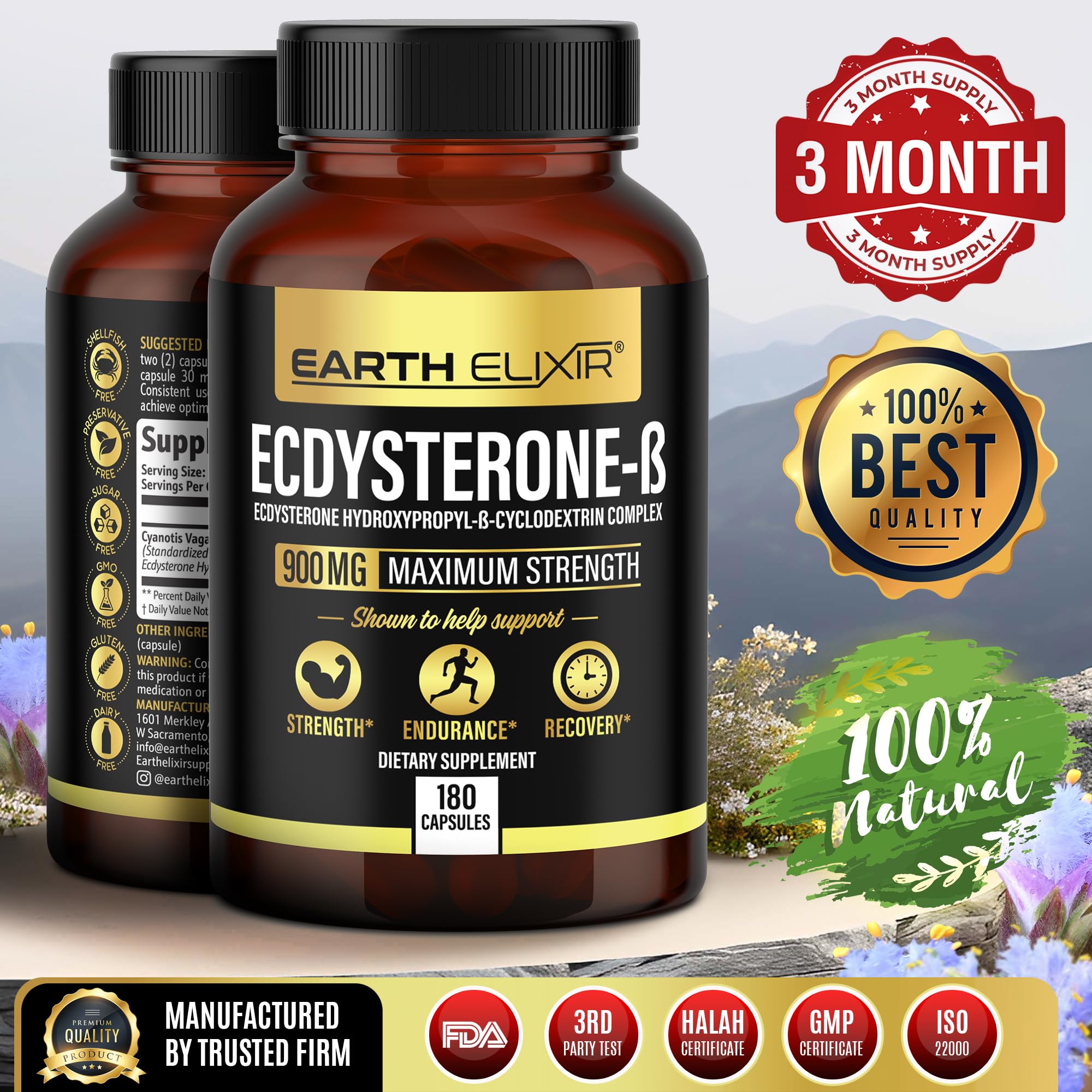 Etiqueta destaca 95% beta-ecdisterona y fuente natural