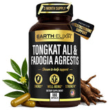 Earth Elixir Fadogia Agrestis y Tongkat Ali botella, energía constante para entrenamientos