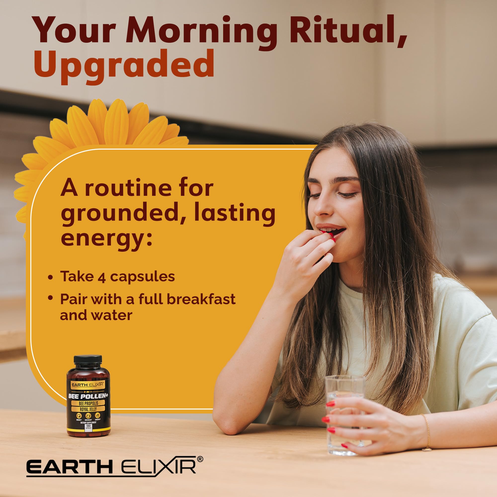 Earth Elixir jalea real orgánica cápsulas para equilibrio y vitalidad