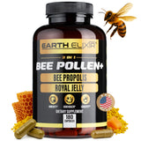 Earth Elixir cápsulas de polen de abeja orgánico para energía diaria