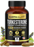 Earth Elixir Turkesterone 840mg, botella en primer plano para uso diario.