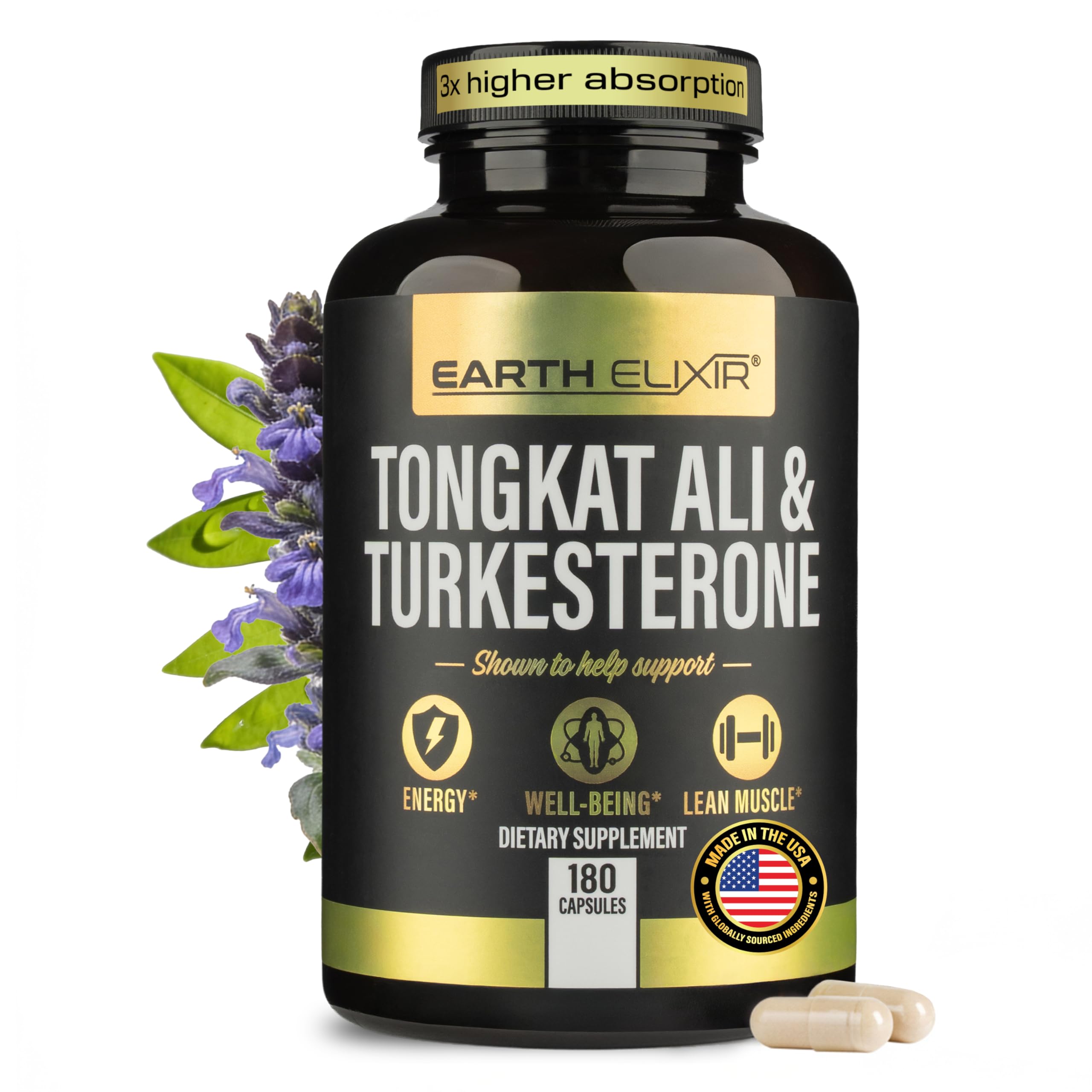 Earth Elixir Turkesterona en botella, potencia natural para entrenar.
