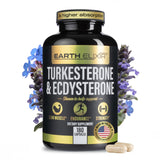 Earth Elixir Turkesterona Ecdisterona, cápsulas visibles, soporte natural para entrenamientos y recuperación