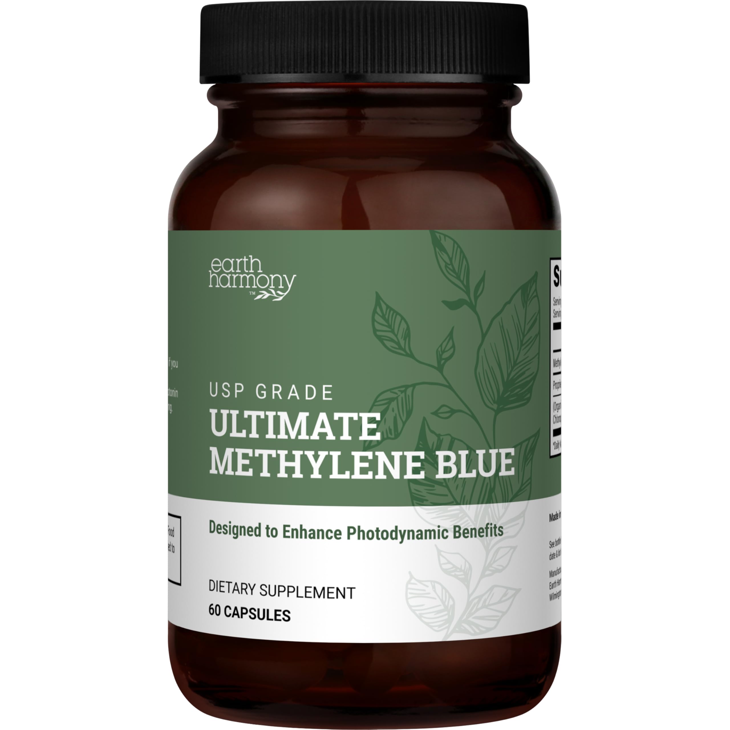 Earth Harmony Naturals metileno azul cápsulas: apoyo diario de bienestar en botella