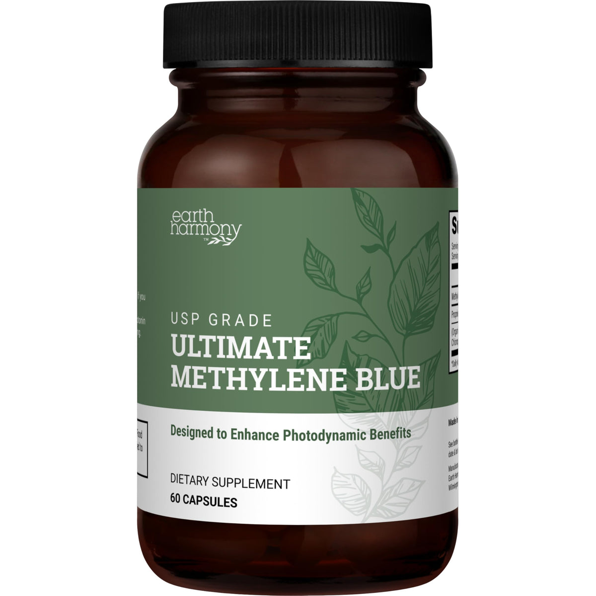 Earth Harmony Naturals metileno azul cápsulas: apoyo diario de bienestar en botella