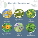 Hamamelis y caléndula en Earth Mama para cuidado suave