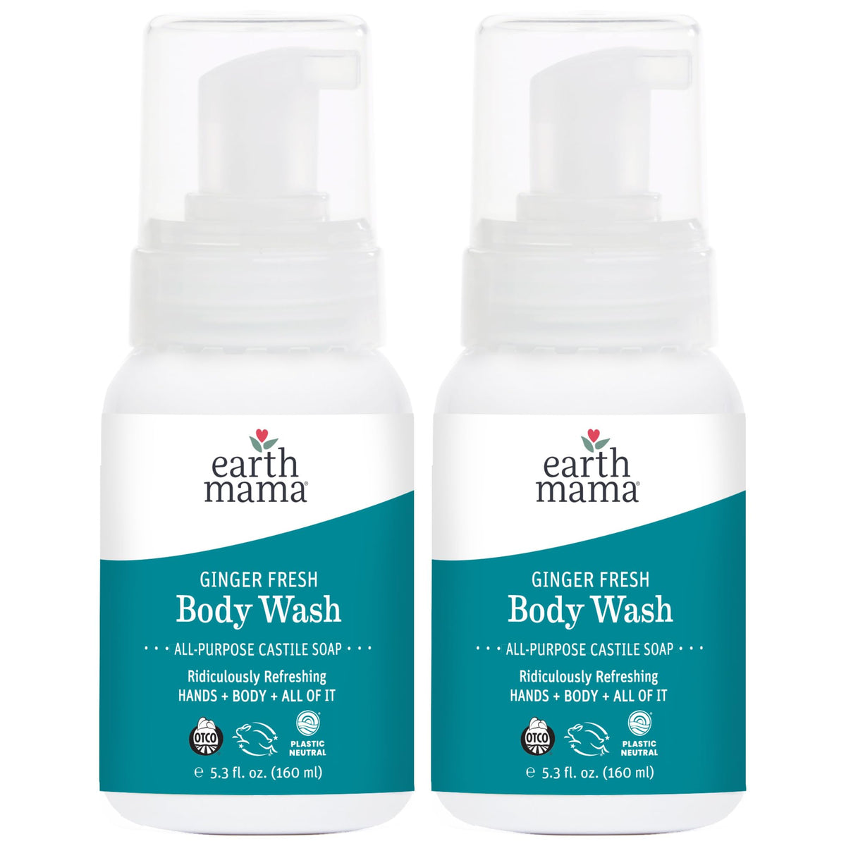 Earth Mama Ginger Fresh jabón para manos espumoso, cuidado suave para piel sensible.
