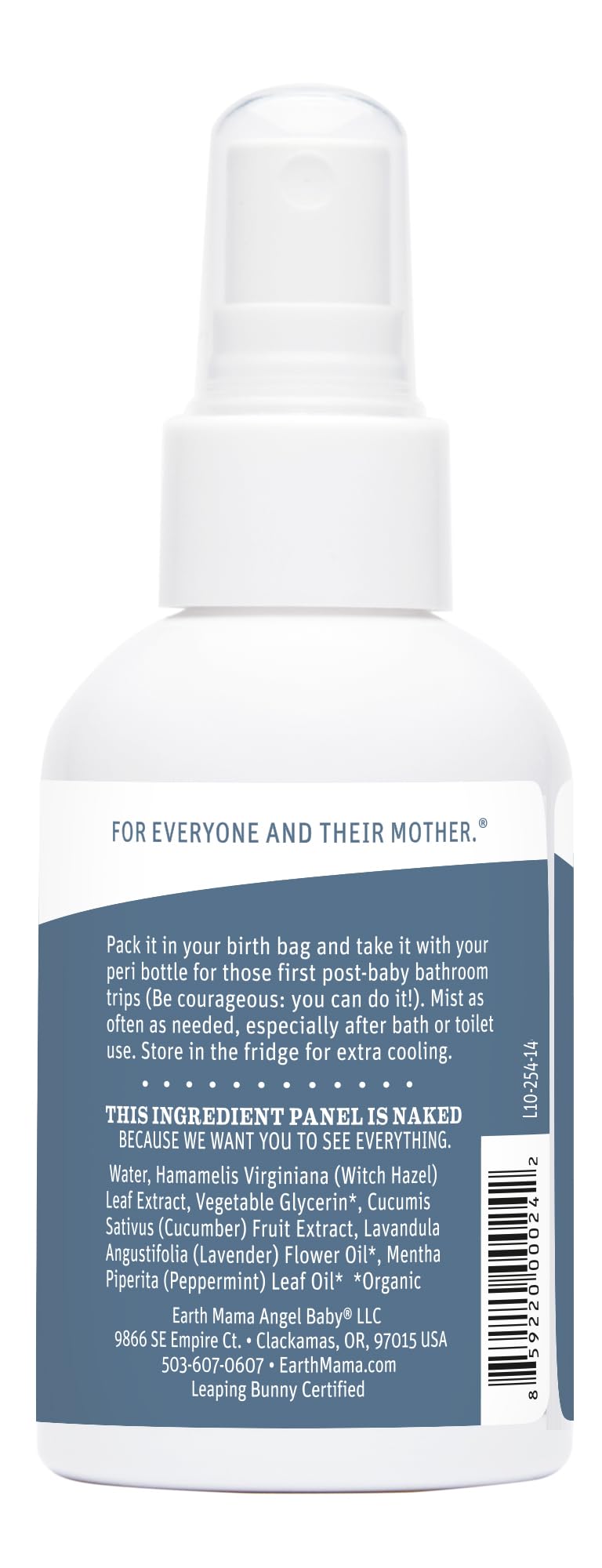 Earth Mama Perineal Spray, facilita higiene íntima suave tras cada visita al baño.