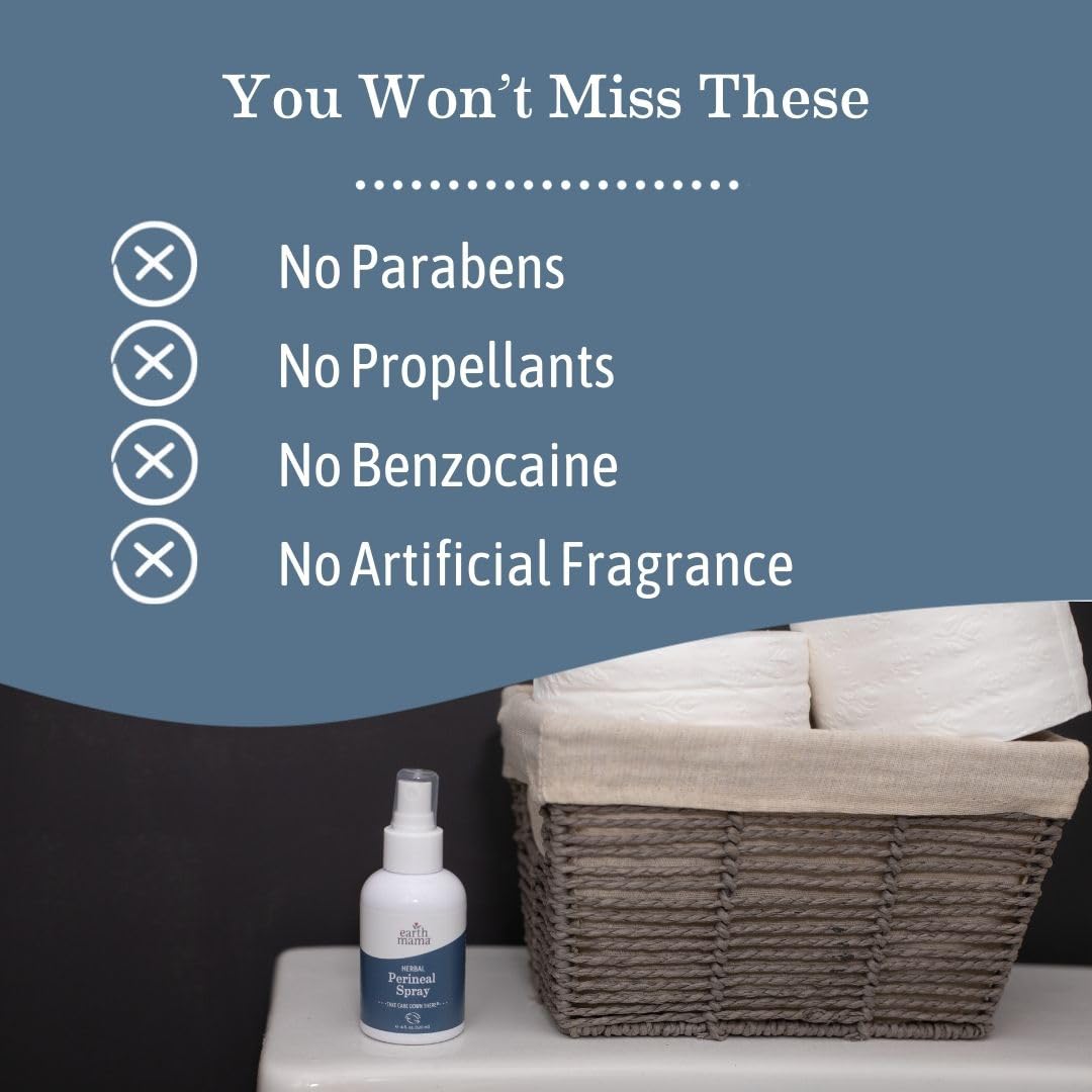 Earth Mama Perineal Spray, efecto frío suave para alivio relajante posparto.
