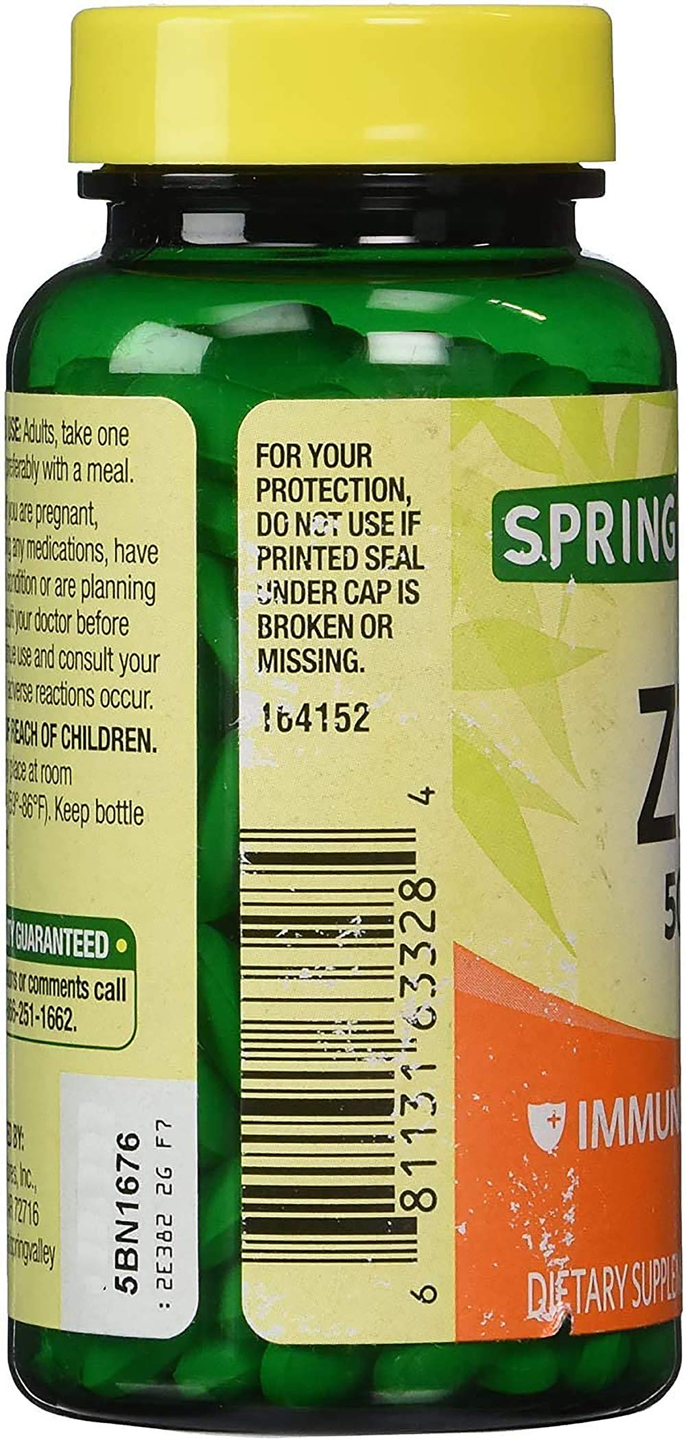 Earth&ME Spring Valley zinc 50 mg dosis diaria fácil de tomar