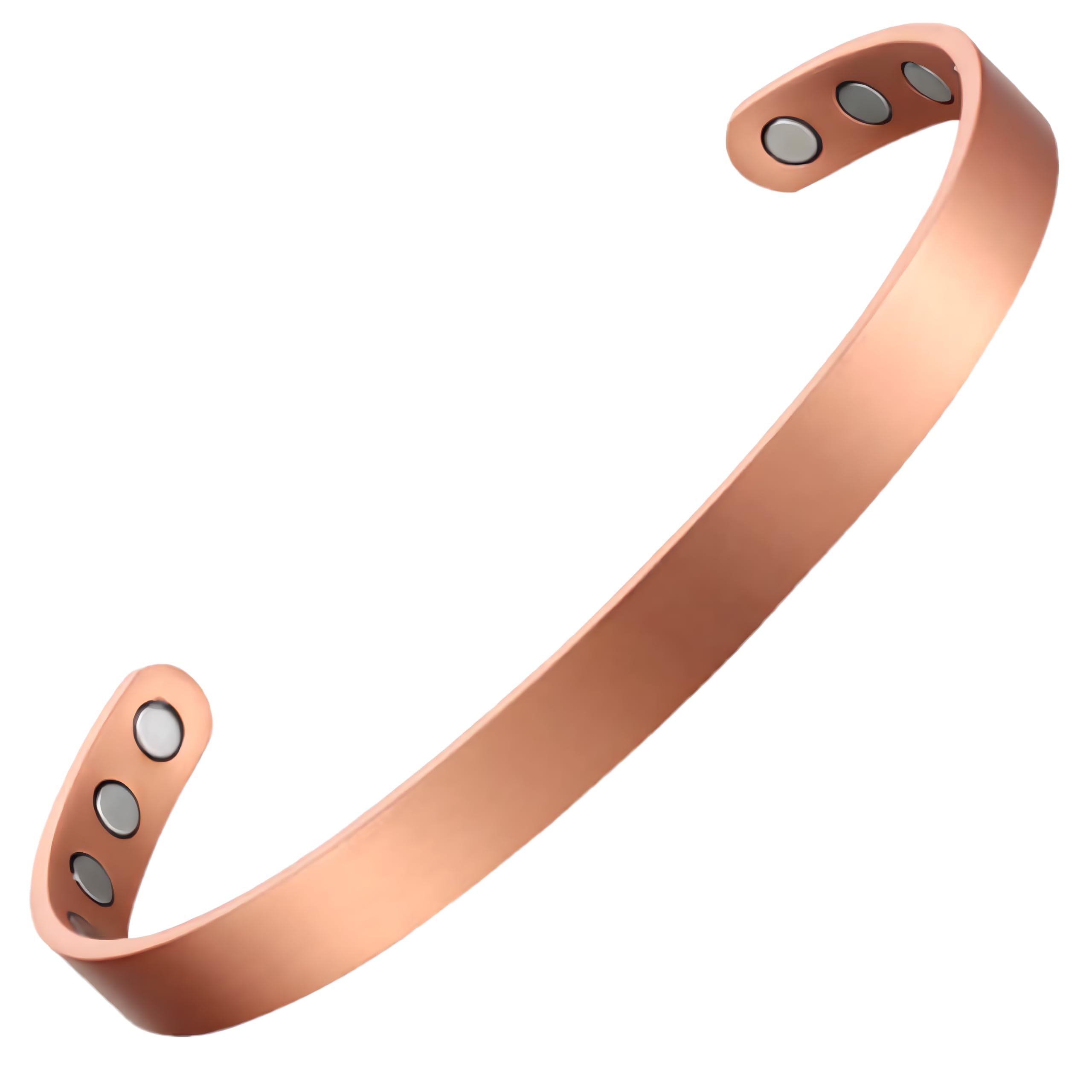 Earth Therapy pulsera cobre minimalista acabado mate para uso diario.
