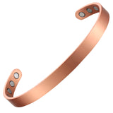 Earth Therapy pulsera cobre minimalista acabado mate para uso diario.