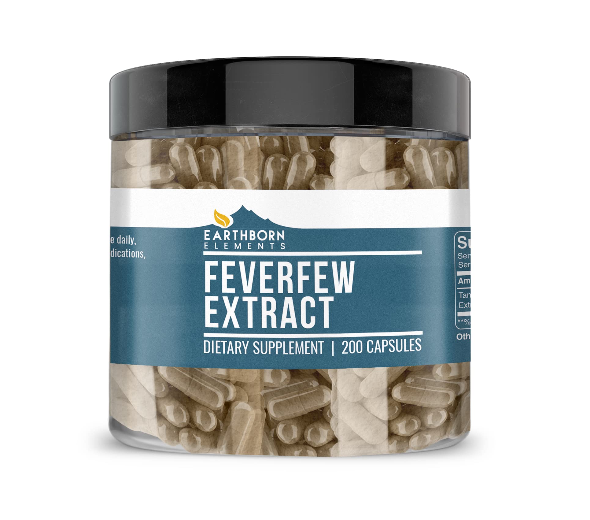 Earthborn Elements Feverfew Extract cápsulas: toma diaria cómoda y conveniente.
