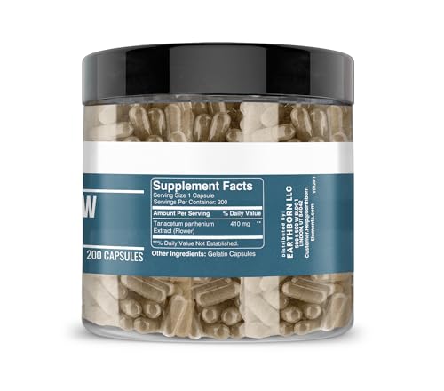 Earthborn Elements Feverfew Extract botella oscura protege la pureza del producto.