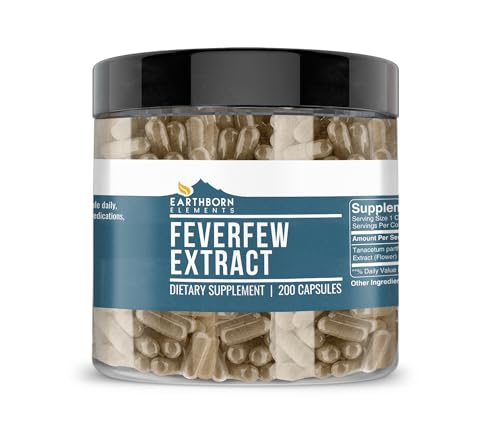 Earthborn Elements Feverfew Extract envase en USA garantiza calidad y fabricación.