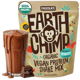 EarthChimp Proteína Vegana Orgánica Chocolate, envase elegante para empezar el día