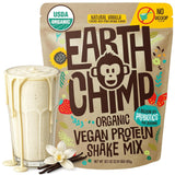 EarthChimp Proteína Vegana Orgánica con Probióticos, tarro de vainilla para batidos diarios.