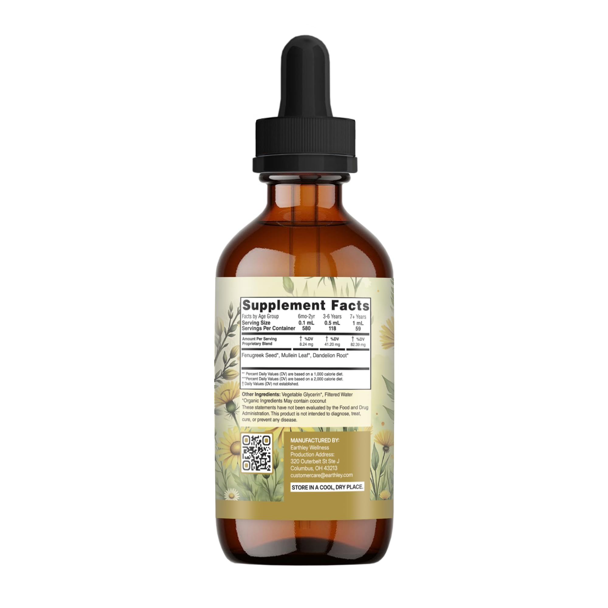 Gotero de Earthley Wellness Cough-B-Gone para dosis precisas
