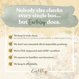 Earthley Wellness Siéntete Mejor Rápido, sin colorantes artificiales ni sabores añadidos.