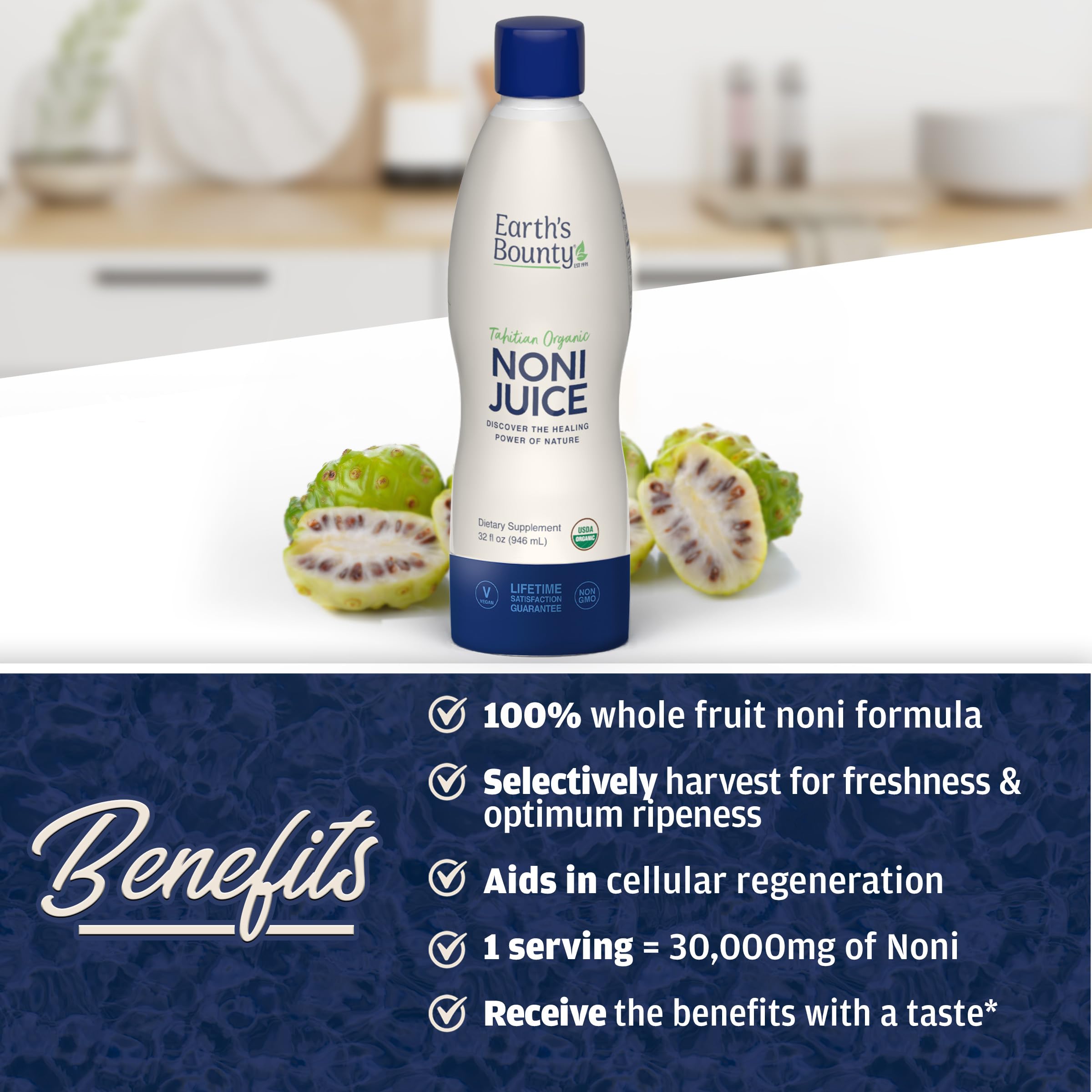 Noni Juice en cocina, listo para recetas saludables y sabrosas.