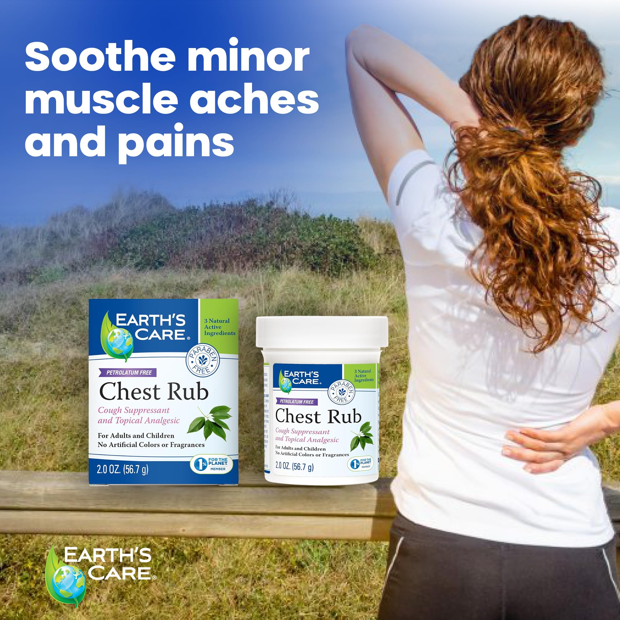 Earth's Care Chest Rub aplicado en el pecho para alivio suave