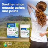 Earth's Care Chest Rub aplicado en el pecho para alivio suave
