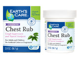 Earth's Care Chest Rub botella destacando fórmula natural para congestión suave
