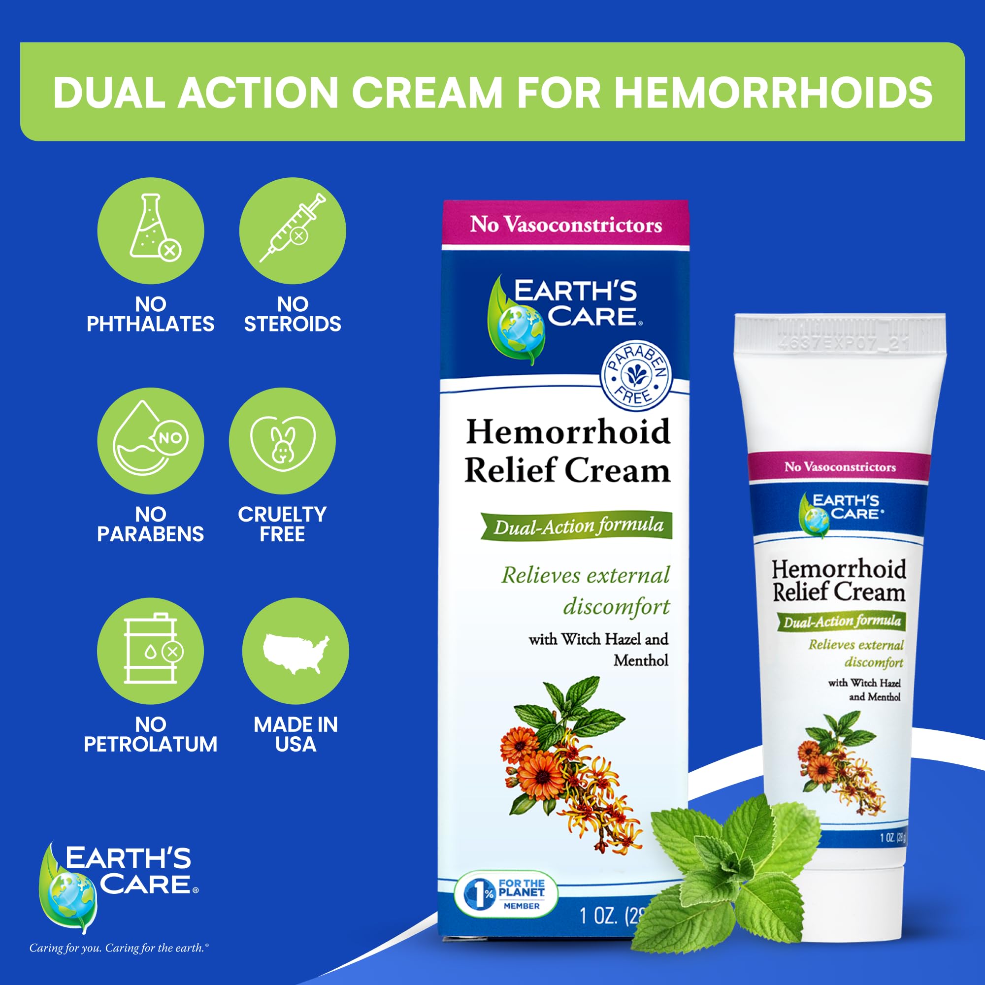 Earth’s Care crema, hamamelis y castaño de Indias para mejor sensación