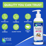 Earth's Care loción eczema con aloe vera ingrediente calmante.