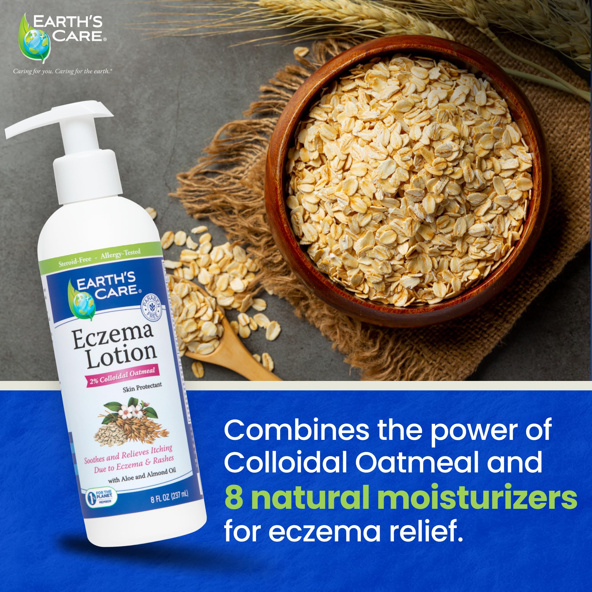 Earth's Care loción eczema textura crema de rápida absorción.
