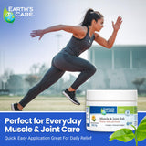Earth's Care Muscle & Joint Rub, hidratación natural con vitamina E y manteca.