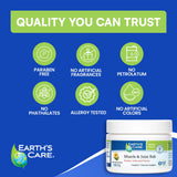 Earth's Care Muscle & Joint Rub, masaje en muslo para mayor confort.