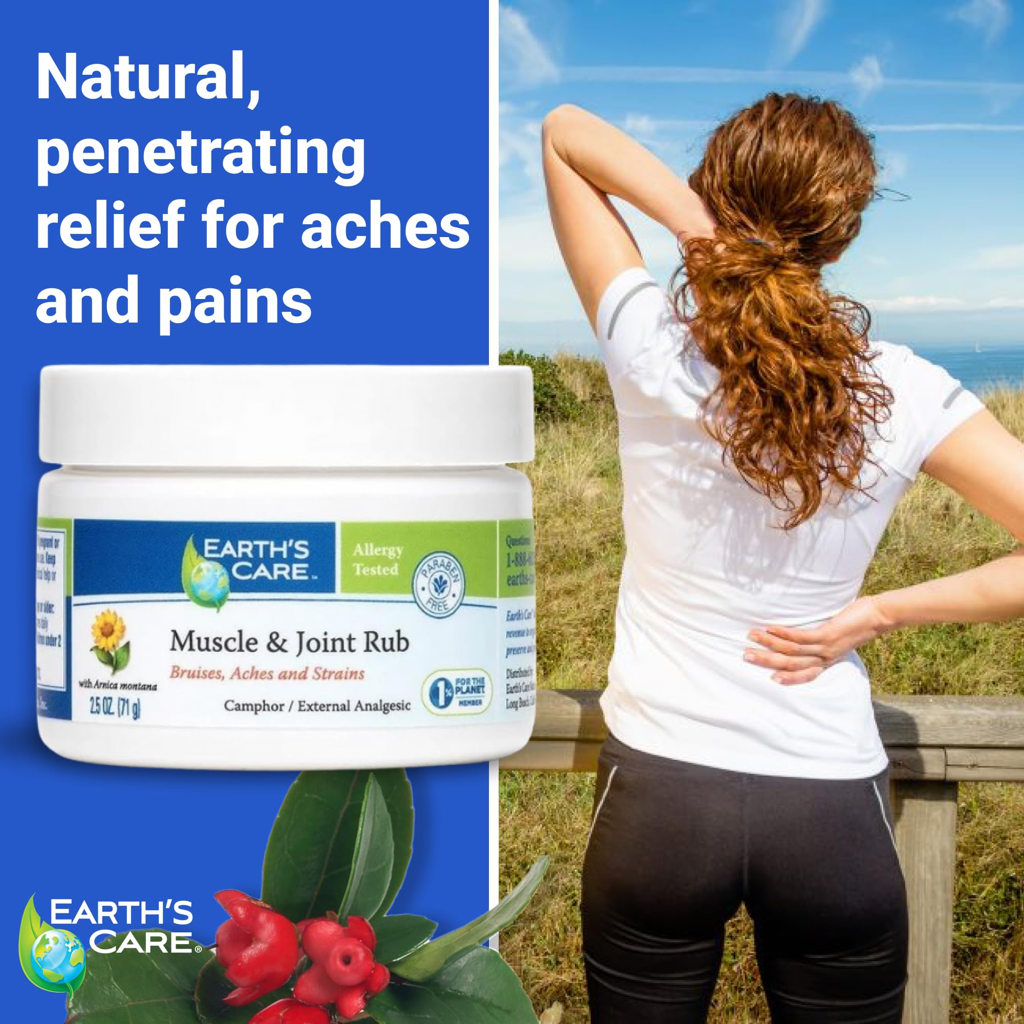 Earth's Care Muscle & Joint Rub, textura ligera que no deja grasa.
