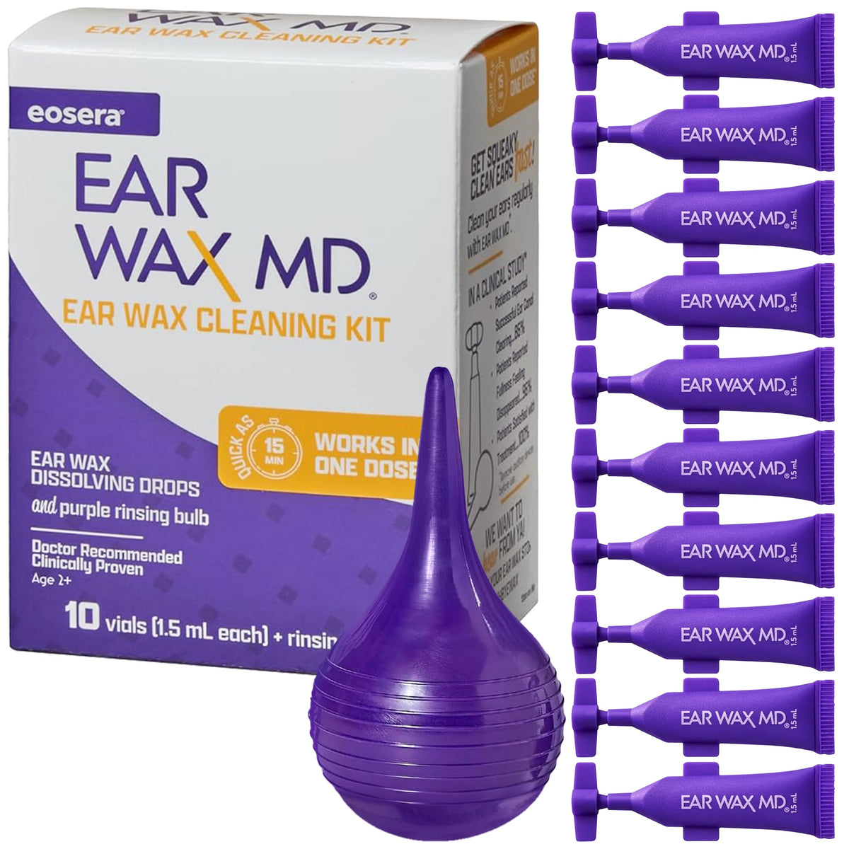 Kit Earwax MD con gotas para limpieza rápida del oído