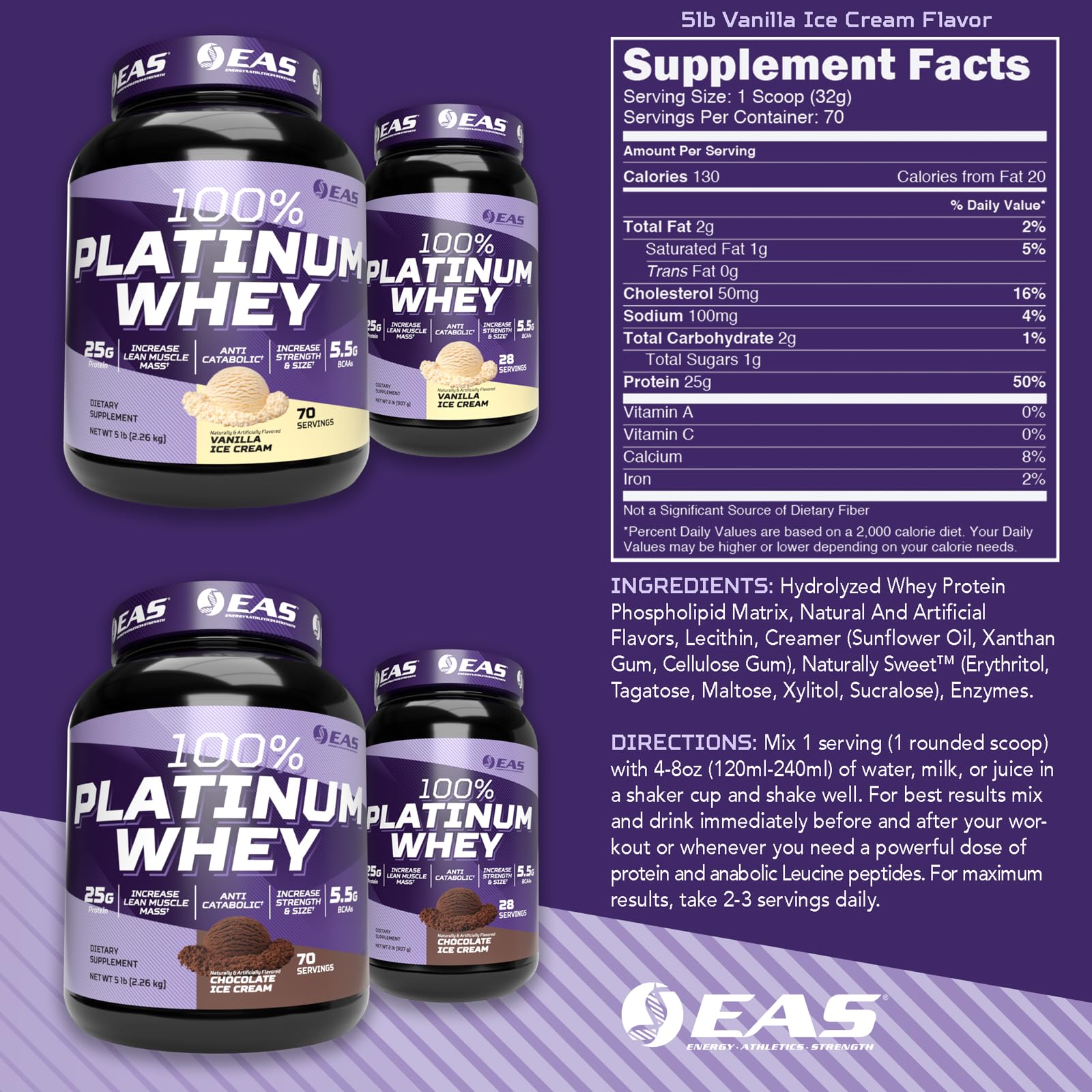 EAS 100% Platinum: porciones de proteína 25 g para completar tu ingesta diaria