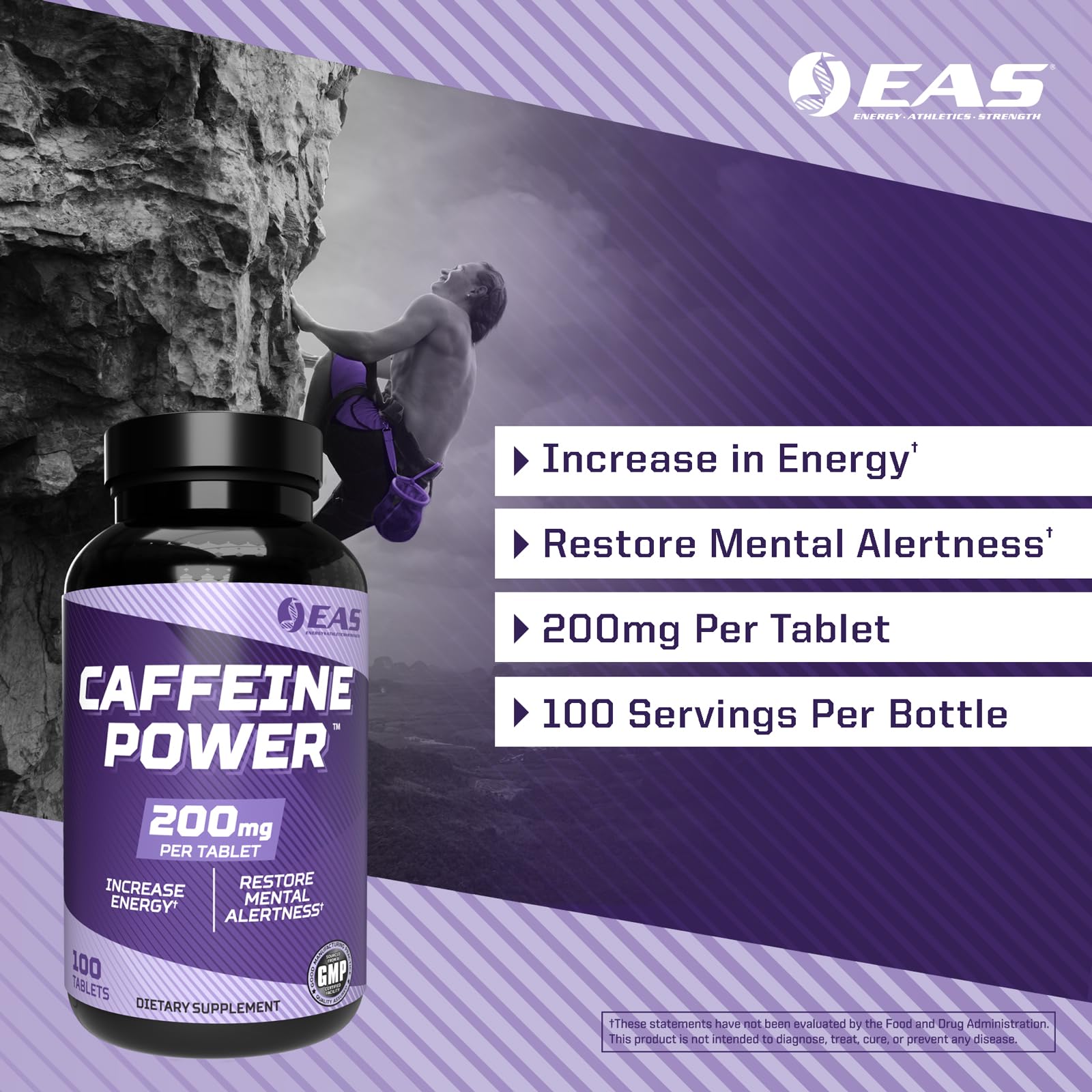 EAS Caféina Power, tableta en mano lista para concentración