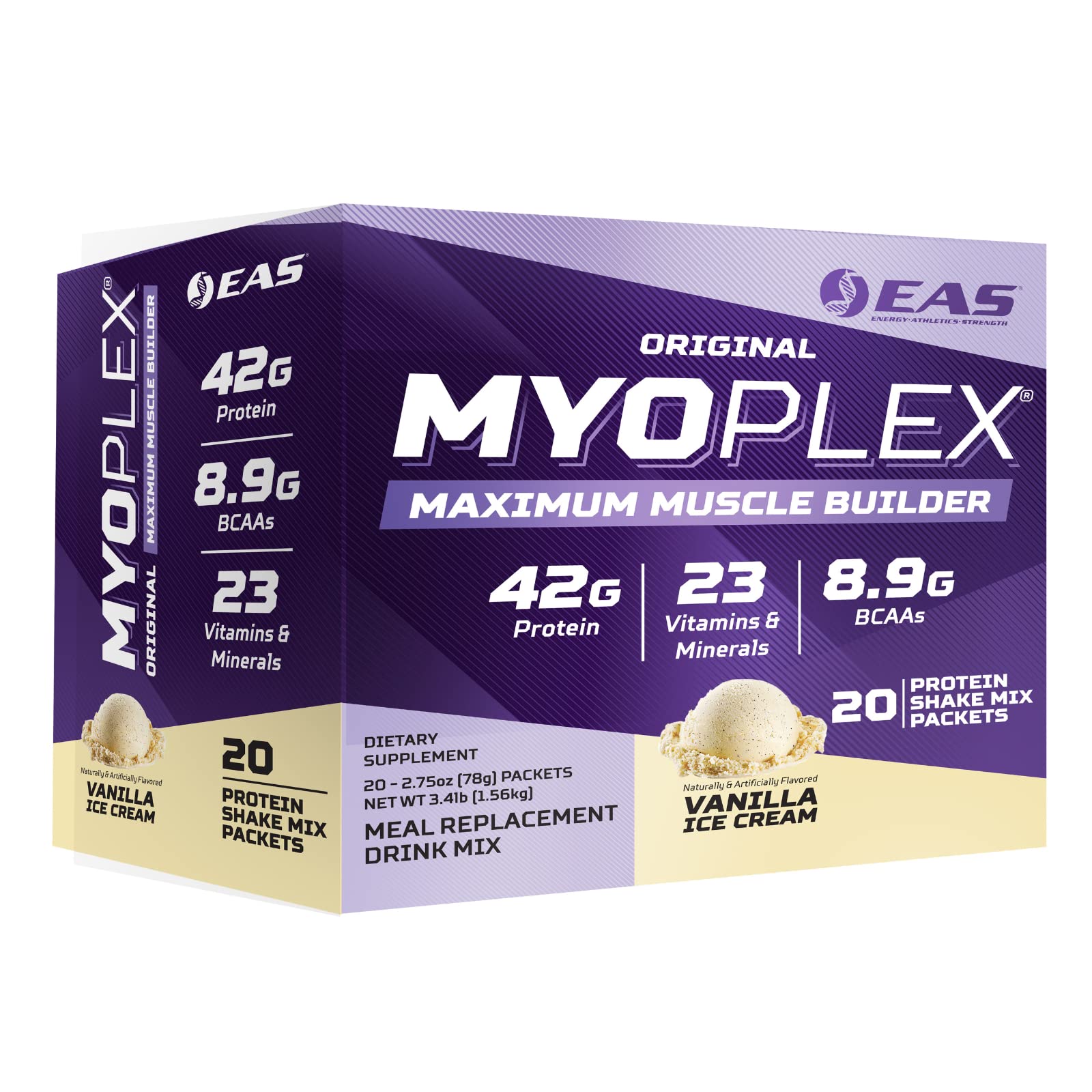 Batido proteico de EAS Myoplex con sabor vainilla para reemplazo de comida