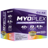 EAS Original Myoplex, paquete frontal, ideal para recuperación muscular tras entrenamiento.