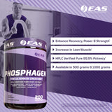 Etiqueta nutricional de EAS Phosphagen Ultimate Creatine con información clara.