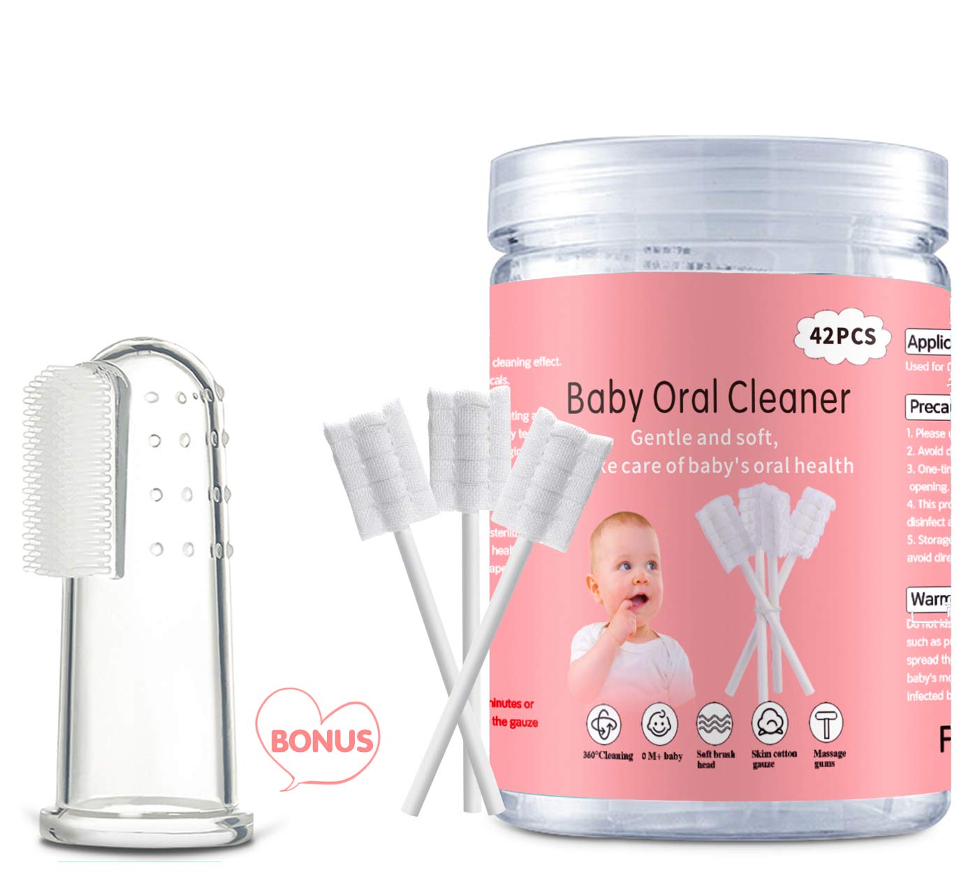 EASICUTI limpiador de lengua para bebés, enfoque de limpieza de 360 grados.