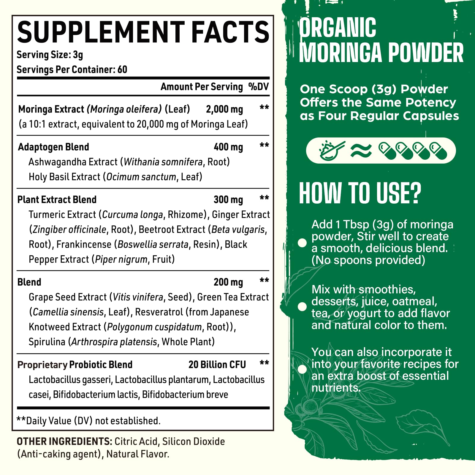 Easinloty moringa con ashwagandha y rhodiola para equilibrio