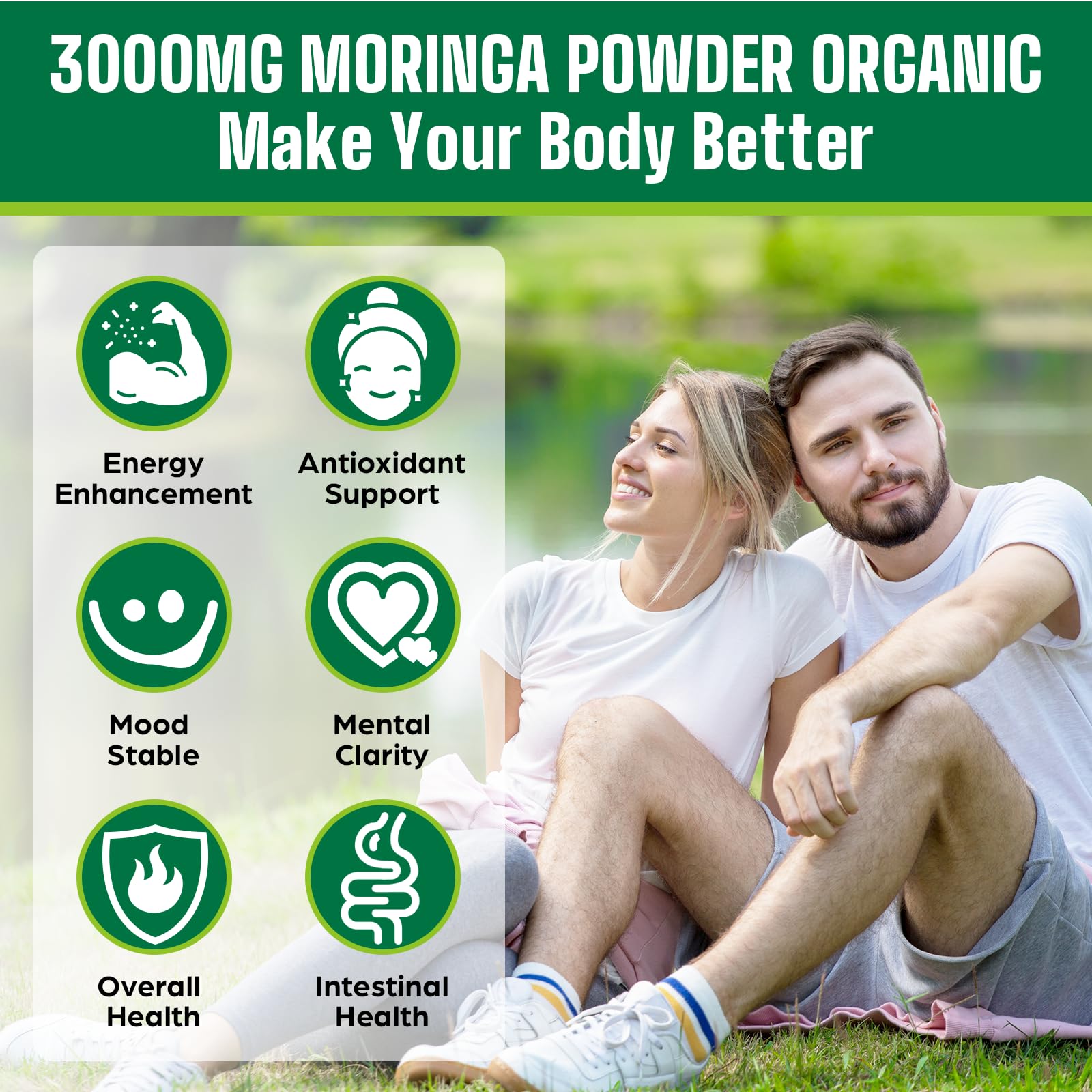 Polvo moringa; probióticos para comodidad digestiva
